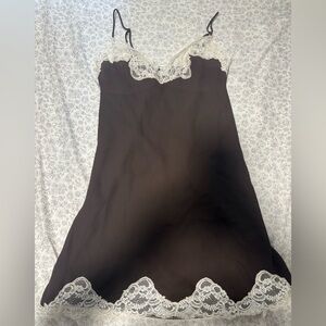 Vintage Christian Dior Brown Nightie Slip With Lace Details